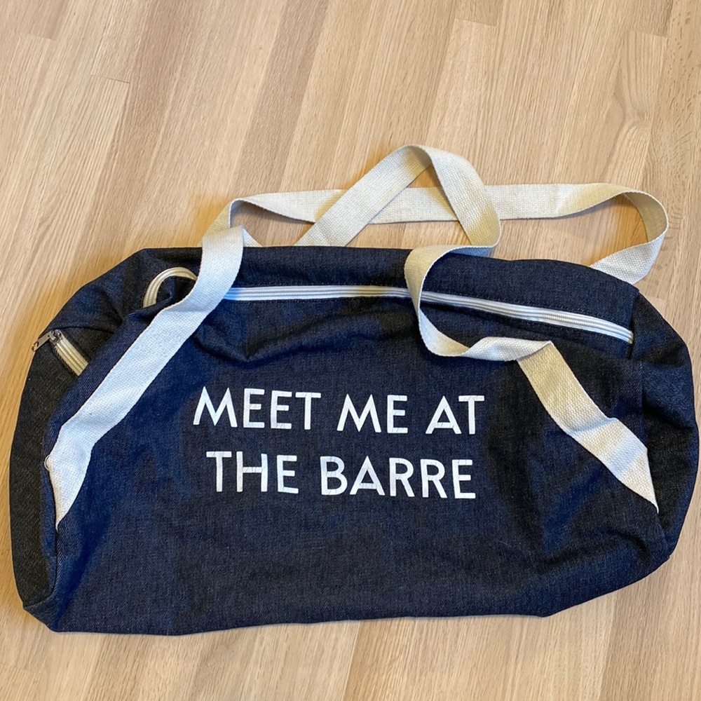 Denim Meet me at the Barre Private Party duffel bag